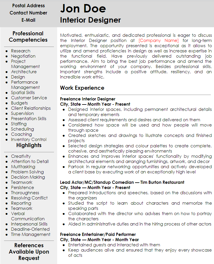 freelance_resume_example