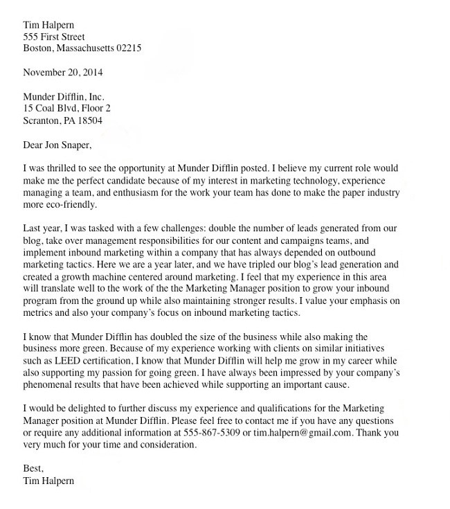 Cover letter help. here's a real. 2019-03-10