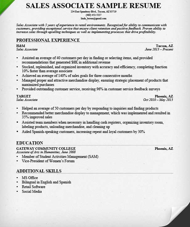 skills and abilities for sales resume