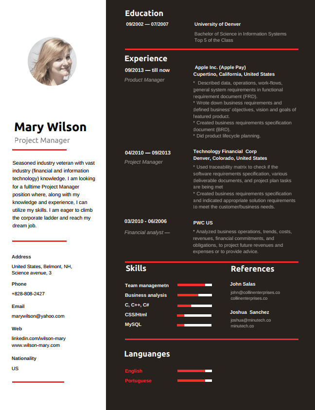 Order Resume Design